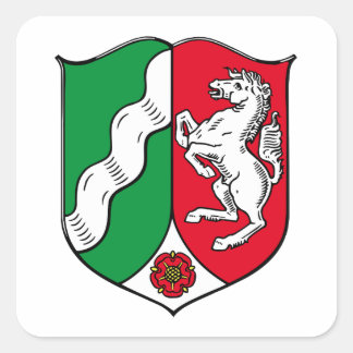 North Rhine Westphalia (Germany) Coat of Arms Square Sticker