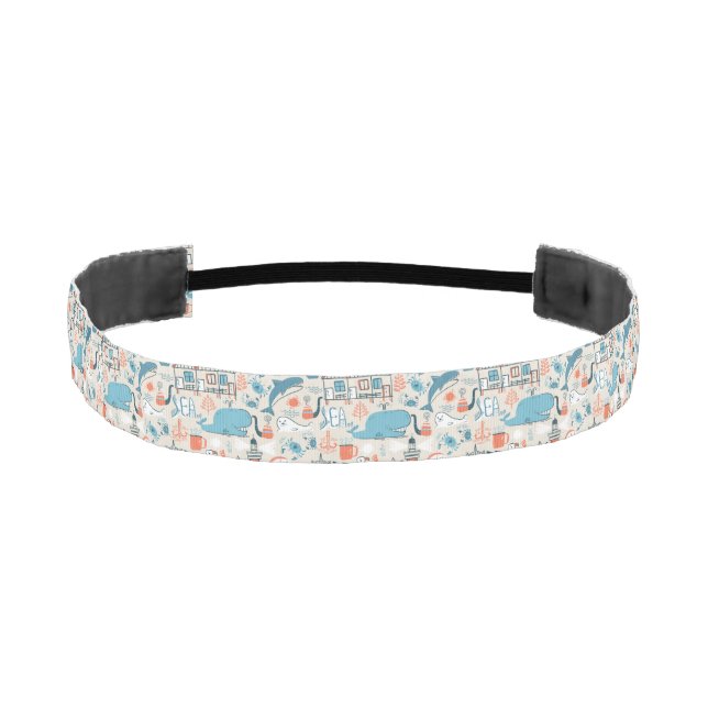 North Sea Cute Doodle Pattern Athletic Headband (Front)