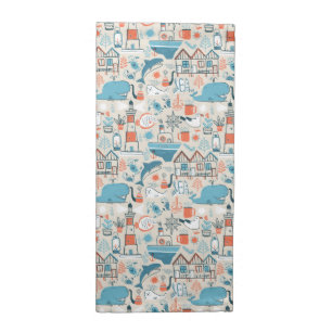North Sea Cute Doodle Pattern Cloth Napkin