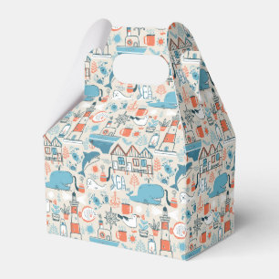 North Sea Cute Doodle Pattern Favor Boxes