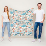 North Sea Cute Doodle Pattern Fleece Blanket