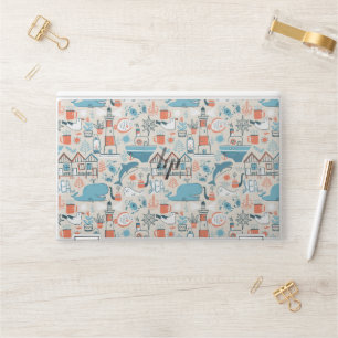 North Sea Cute Doodle Pattern HP Laptop Skin