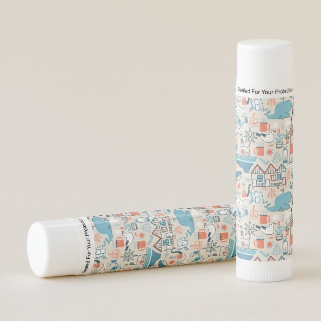 North Sea Cute Doodle Pattern Lip Balm (Front)