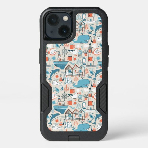 North Sea Cute Doodle Pattern iPhone 13 Case