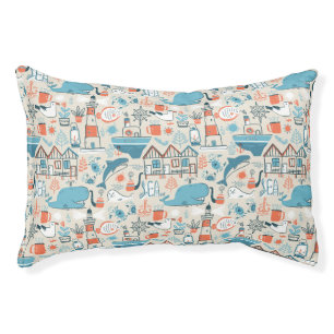 North Sea Cute Doodle Pattern Pet Bed