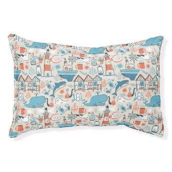 North Sea Cute Doodle Pattern Pet Bed by trendzilla at Zazzle