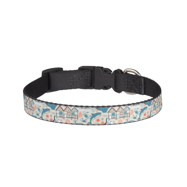 North Sea Cute Doodle Pattern Pet Collar (Front)