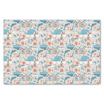 North Sea Cute Doodle Pattern Tissue Paper by trendzilla at Zazzle