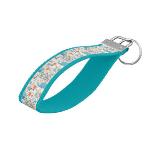 North Sea Cute Doodle Pattern Wrist Keychain