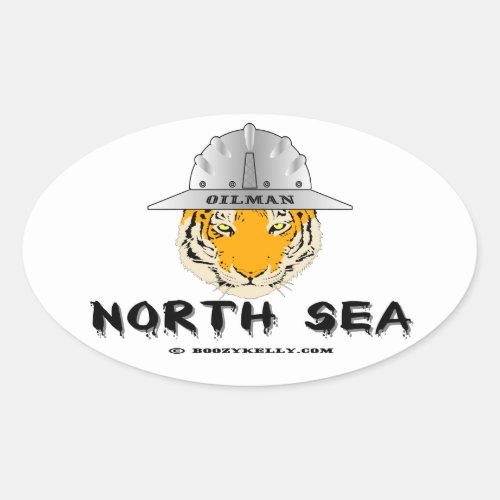 North SeaTigerOffshoreOilmanOilGasRigs Oval Sticker