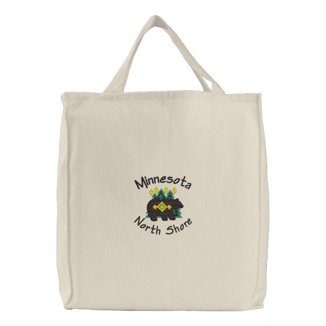 North Shore Bear Embroidered Tote (Front)