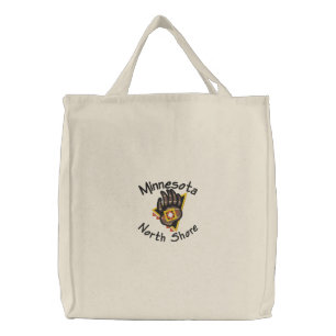 North Shore Bear Print Embroidered Tote