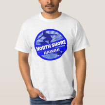 North Shore Hawaii blue surfer logo shirt