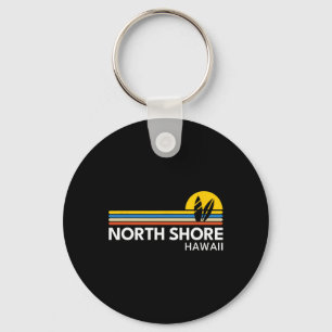 North Shore Hawaii Vintage Retro Souvenirs Surfing Keychain