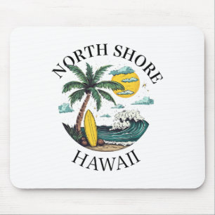 North Shore Oahu Hawaii Souvenir Surfing Hawaiian Mouse Pad