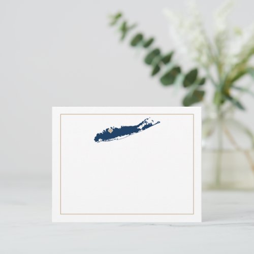 North Shore of Long Island with heart Note RSVP Card