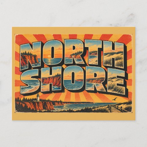 North Shore PEI Red Cliffs Dunes Lighthouses Art Postcard