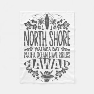 North Shore Waimea Y Pacific Ocean Wave Riders Sur Fleece Blanket
