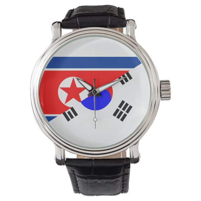 north south korea half flag country symbol watch (Front)
