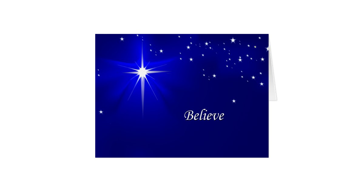 North Star Believe Christian Christmas Greeting Card | Zazzle