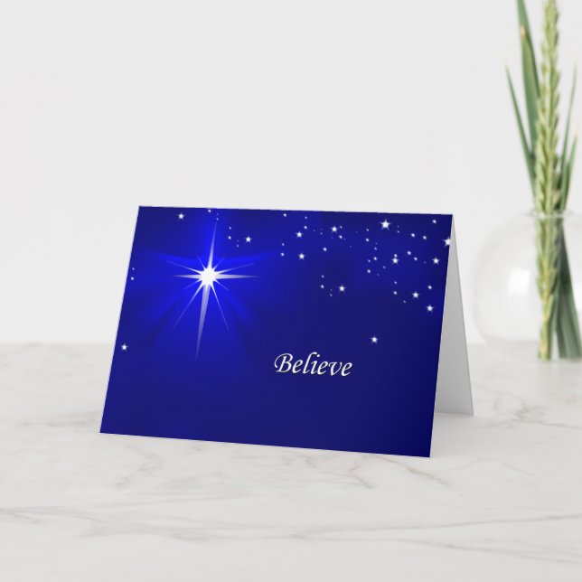 North Star Believe Christian Christmas Greeting Holiday Card (Front)