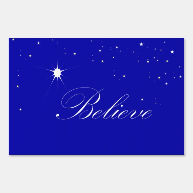 North Star Believe Christian Christmas Yard Sign (Front)