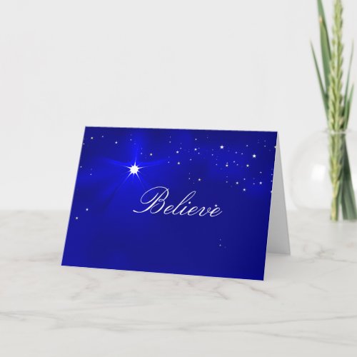 North Star Believe Christmas Greeting Holiday Card