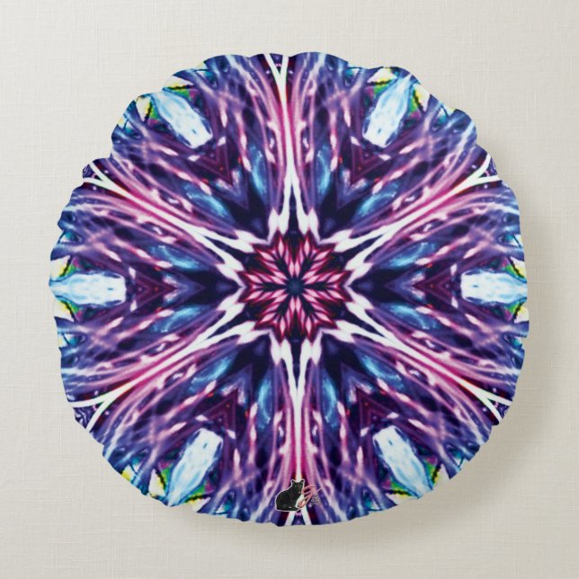 North Star Kaleidoscope  Round Pillow (Front)