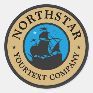 North Star logo Classic Round Sticker