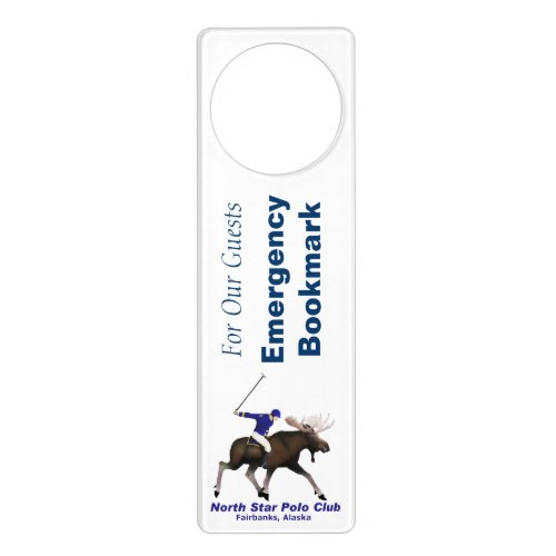 North Star Polo Club Emergency Bookmark Door Hanger