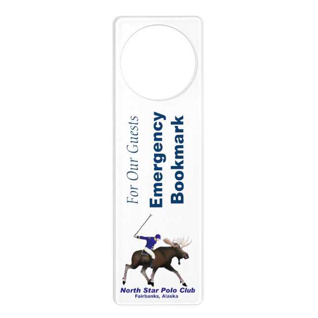 North Star Polo Club Emergency Bookmark Door Hanger (Front)