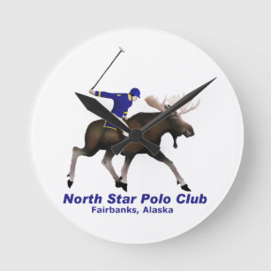 North Star Polo Club Round Clock