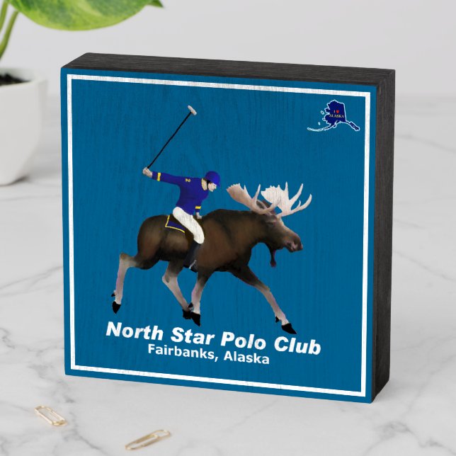 North Star Polo Club Wooden Box Sign (In Situ Horizontal)
