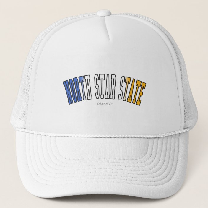 North Star State in State Flag Colors Hat