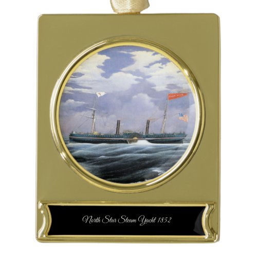 North Star Steam Yacht 1852 Gold Plated Banner Ornament