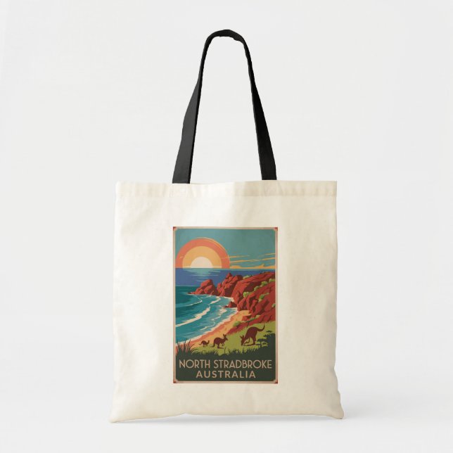 North Stradbroke Island Kangaroos Illustration Tote Bag (Front)