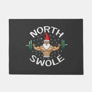North Swole Funny Muscle Santa Christmas Fitness Doormat