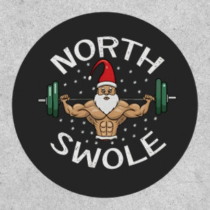 North Swole Funny Muscle Santa Christmas Fitness Patch