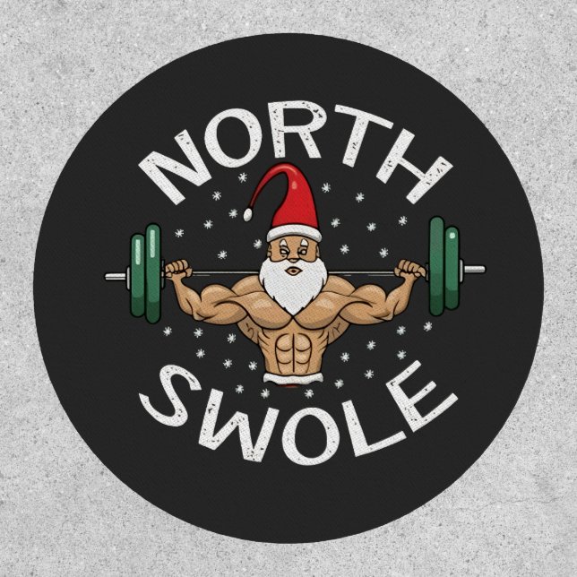 North Swole Funny Muscle Santa Christmas Fitness Patch (Front)