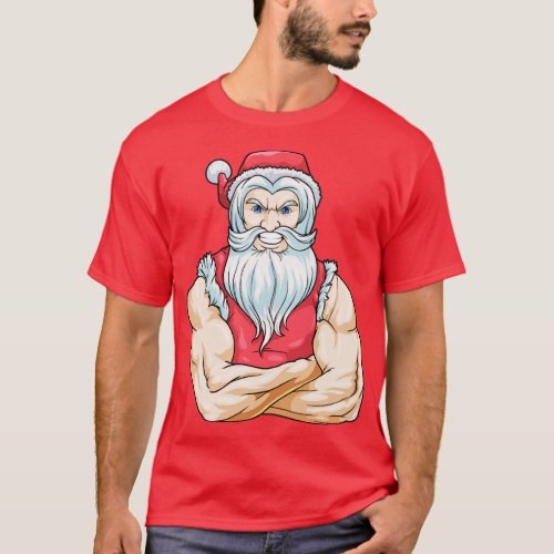 North Swole Muscle Santa Pump Merry Fitmas Fitness T_Shirt