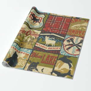 North territories adventure sign and symbol patchw wrapping paper