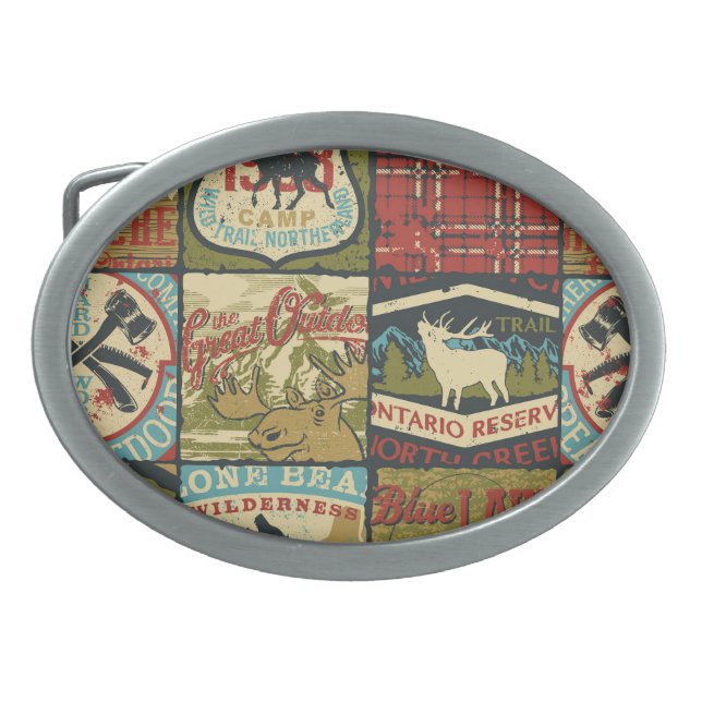 North Territories Adventure: Symbolic Patchwork Belt Buckle (Front)