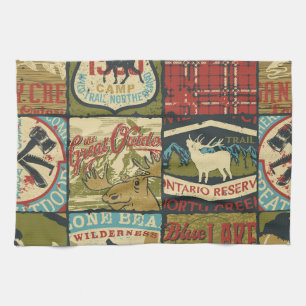 North Territories Adventure: Symbolic Patchwork Kitchen Towel