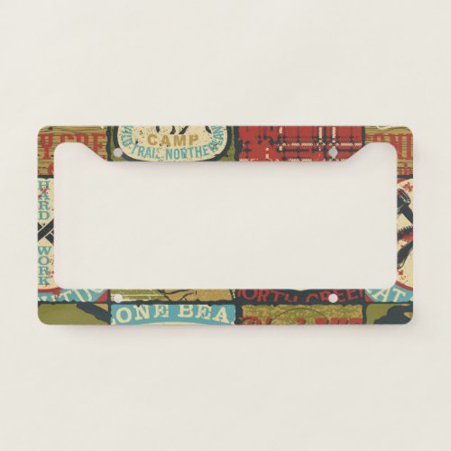 North Territories Adventure Symbolic Patchwork License Plate Frame