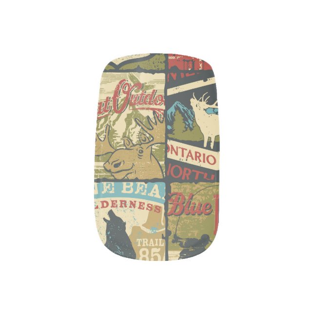 North Territories Adventure: Symbolic Patchwork Minx Nail Art (Left Thumb)