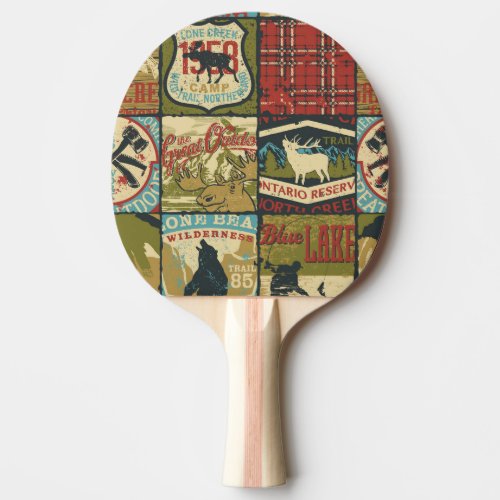 North Territories Adventure Symbolic Patchwork Ping Pong Paddle