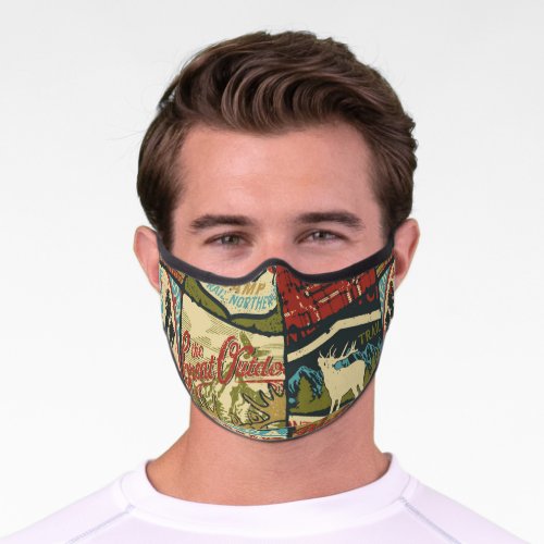North Territories Adventure Symbolic Patchwork Premium Face Mask