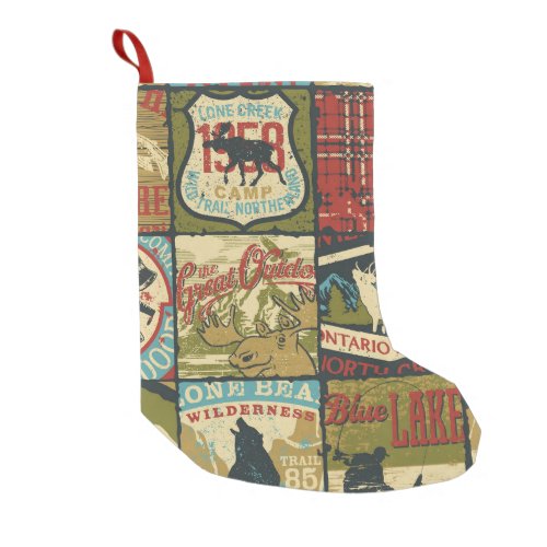 North Territories Adventure Symbolic Patchwork Small Christmas Stocking
