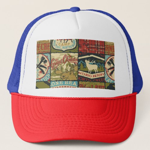 North Territories Adventure Symbolic Patchwork Trucker Hat