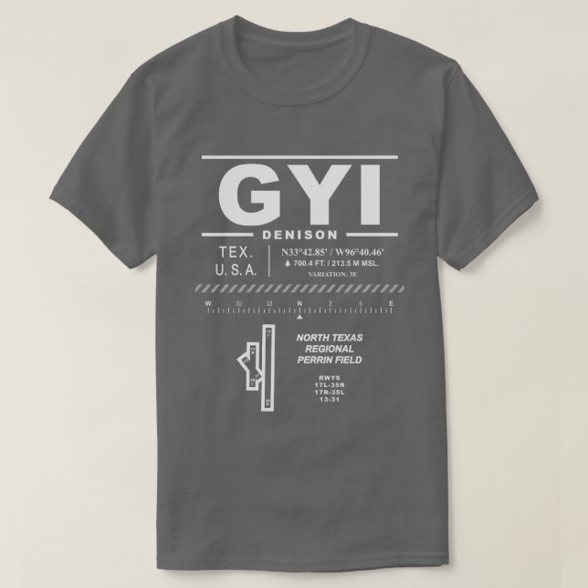 North Texas Regional Airport / Perrin Field GYI T-Shirt (Design Front)
